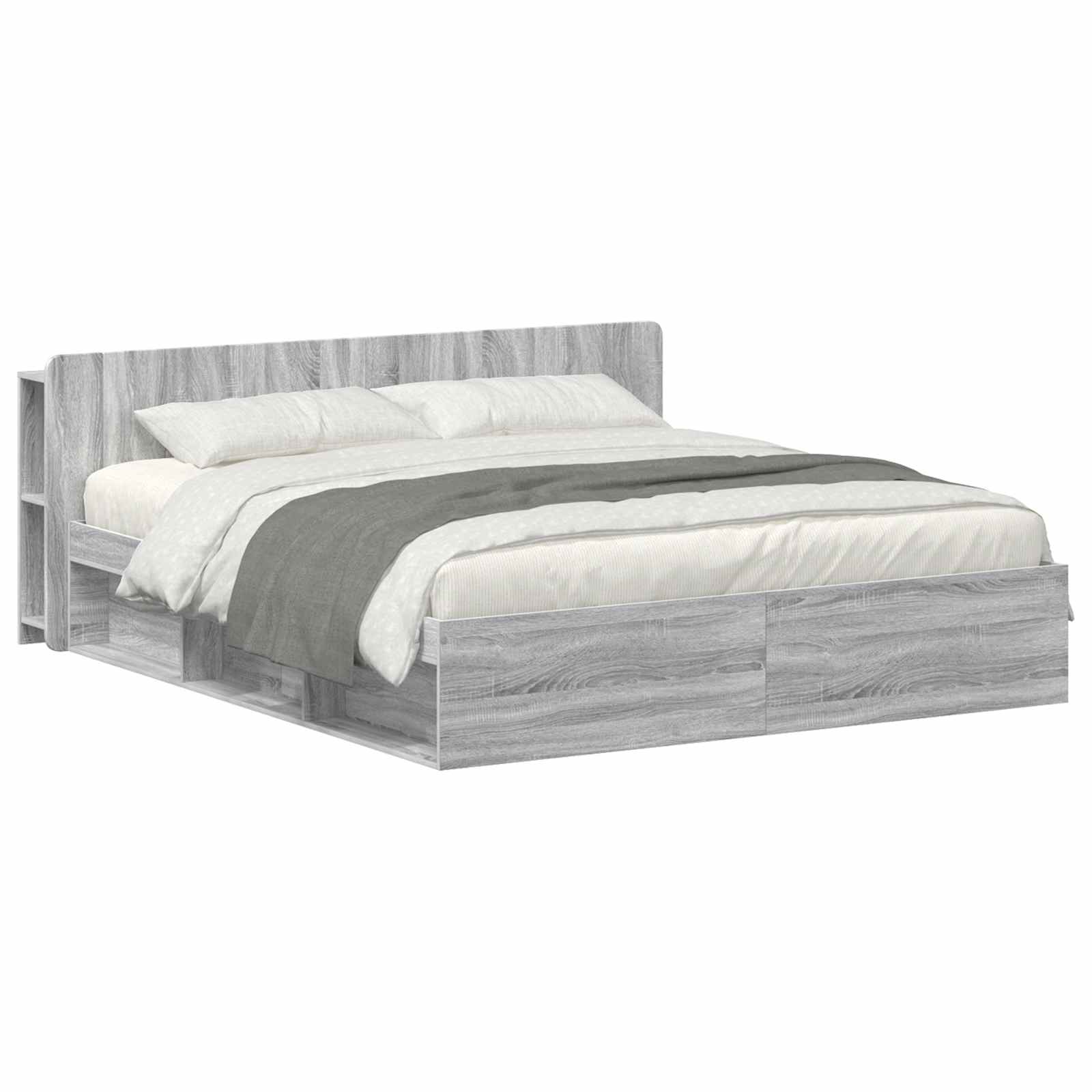 Σκελετός κρεβατιού με αποθήκευση Γκρι Sonoma 200 x 200 cm - Pakobazaar