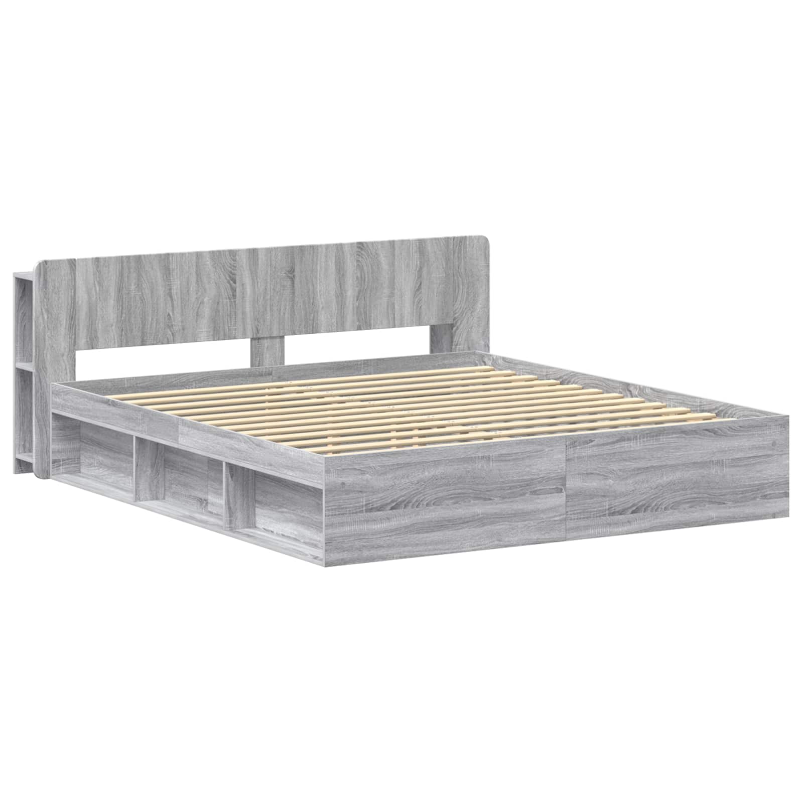 Σκελετός κρεβατιού με αποθήκευση Γκρι Sonoma 200 x 200 cm - Pakobazaar