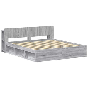 Σκελετός κρεβατιού με αποθήκευση Γκρι Sonoma 200 x 200 cm - Pakobazaar
