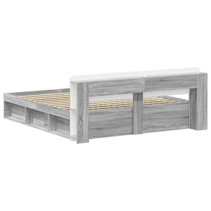 Σκελετός κρεβατιού με αποθήκευση Γκρι Sonoma 200 x 200 cm - Pakobazaar