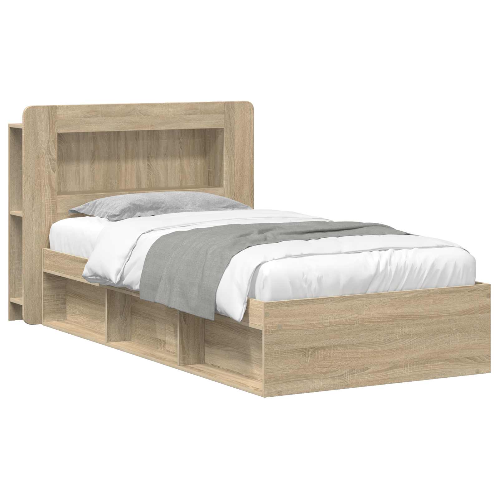 Σκελετός κρεβατιού με αποθήκευση Sonoma Δρυς 75 x 190 cm - Pakobazaar