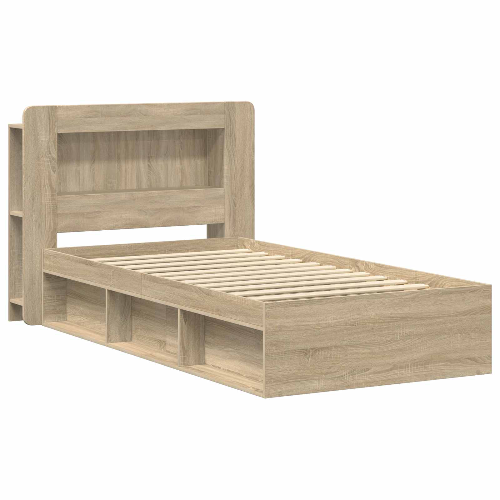 Σκελετός κρεβατιού με αποθήκευση Sonoma Δρυς 75 x 190 cm - Pakobazaar