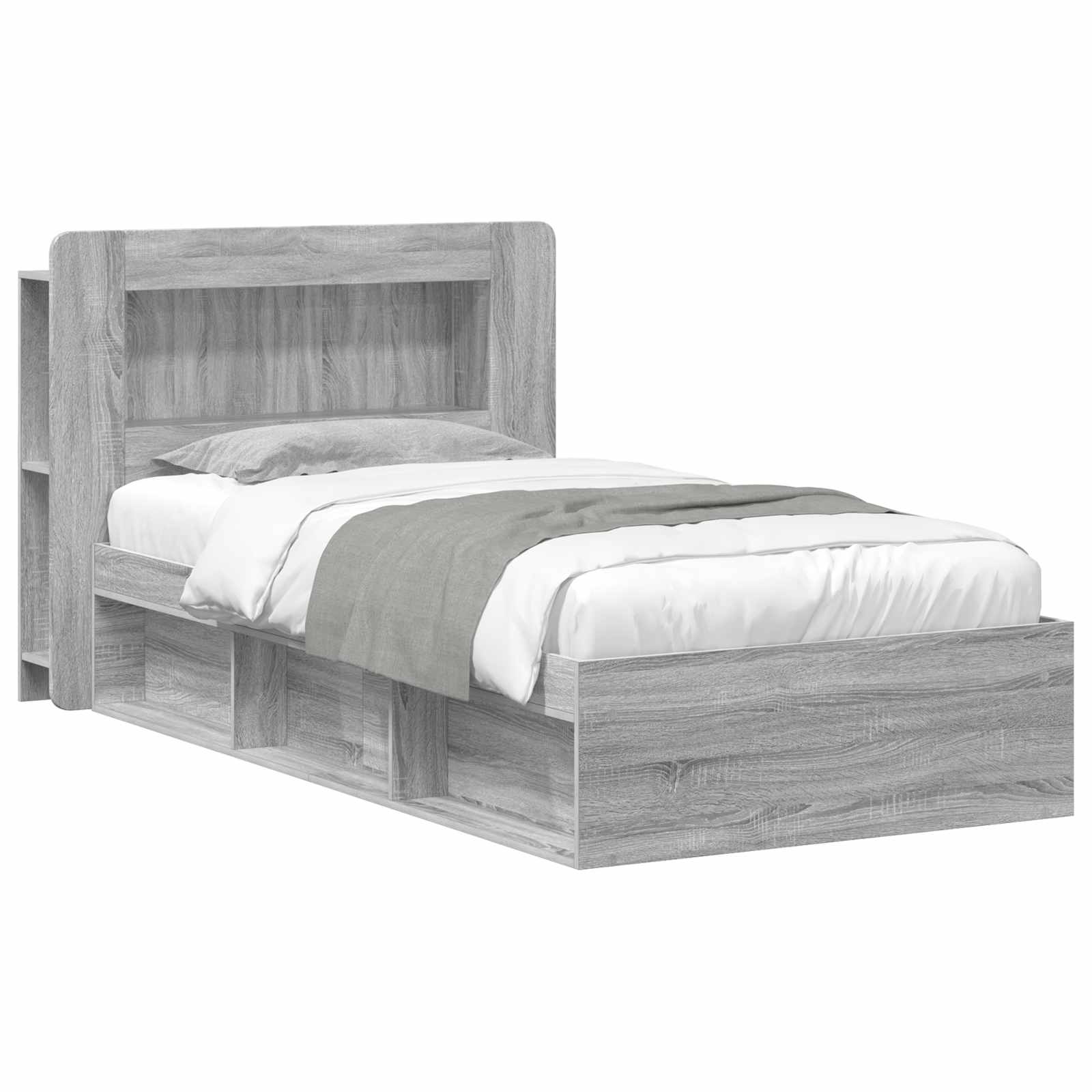 Σκελετός κρεβατιού με αποθήκευση Γκρι Sonoma 100 x 200 cm - Pakobazaar