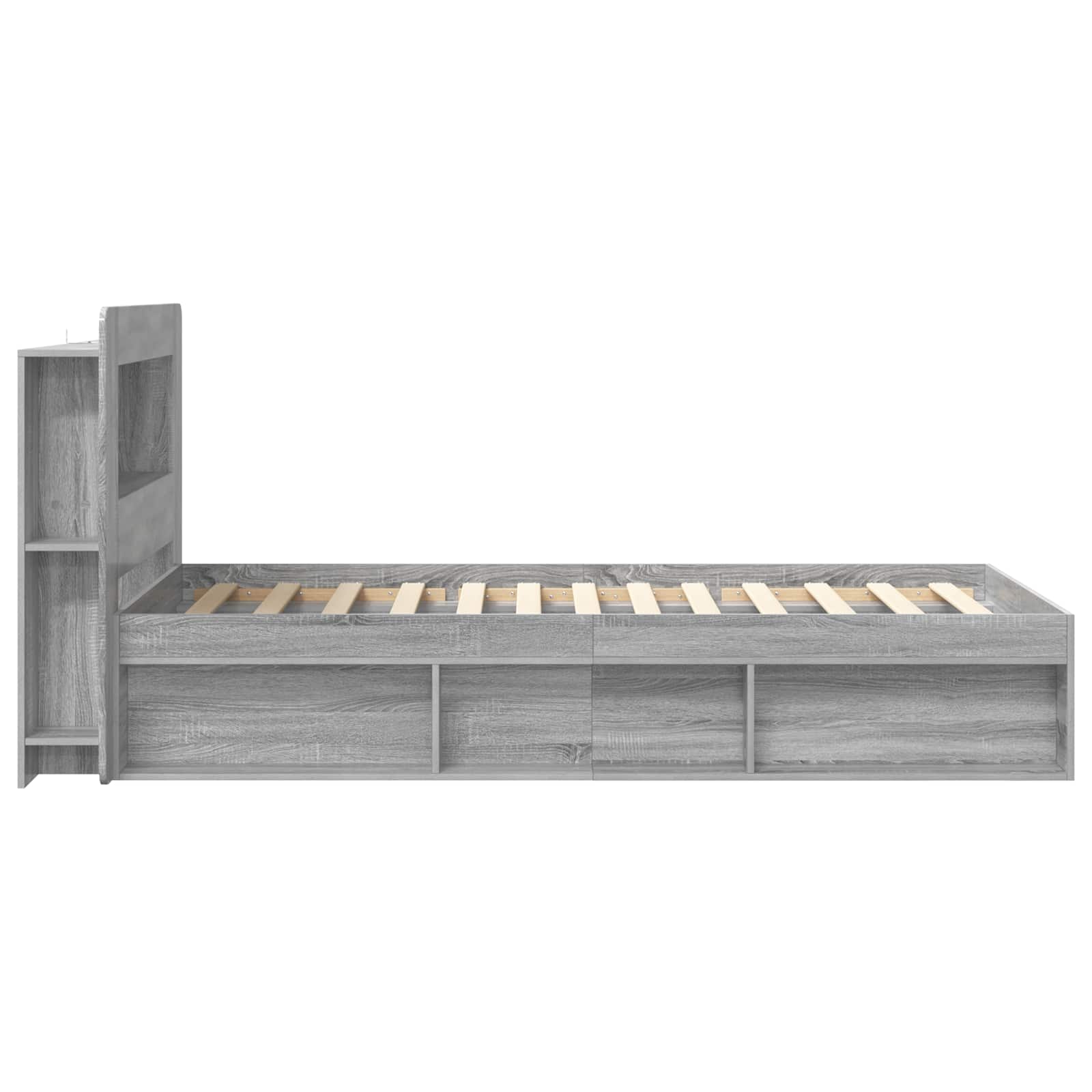Σκελετός κρεβατιού με αποθήκευση Γκρι Sonoma 100 x 200 cm - Pakobazaar