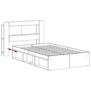 Σκελετός κρεβατιού με αποθήκευση Sonoma Δρυς 120 x 190 cm