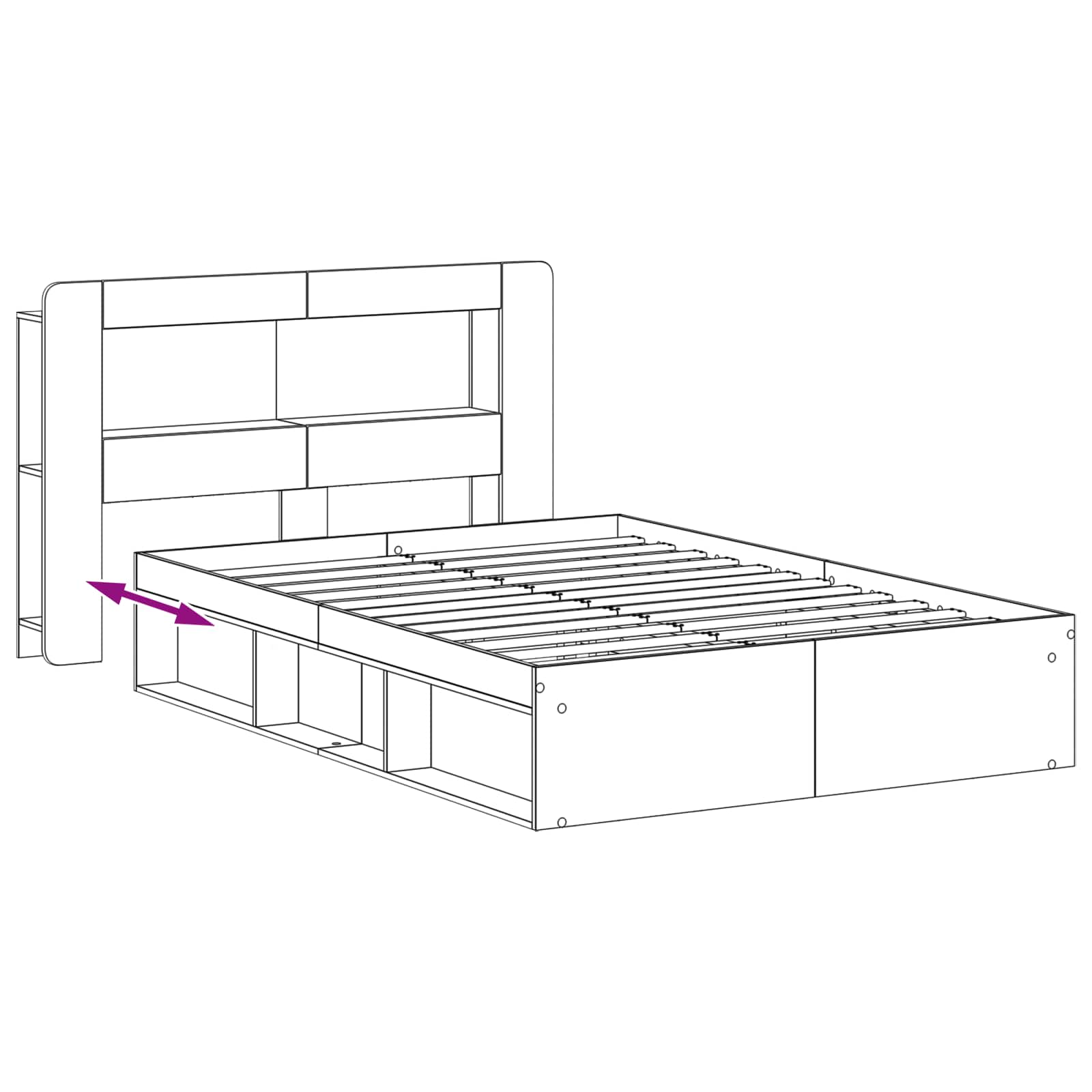 Σκελετός κρεβατιού με αποθήκευση Artisan Δρυς 135 x 190 cm - Pakobazaar