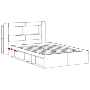 Σκελετός κρεβατιού με αποθήκευση Γκρι Sonoma 140 x 190 cm - Pakobazaar