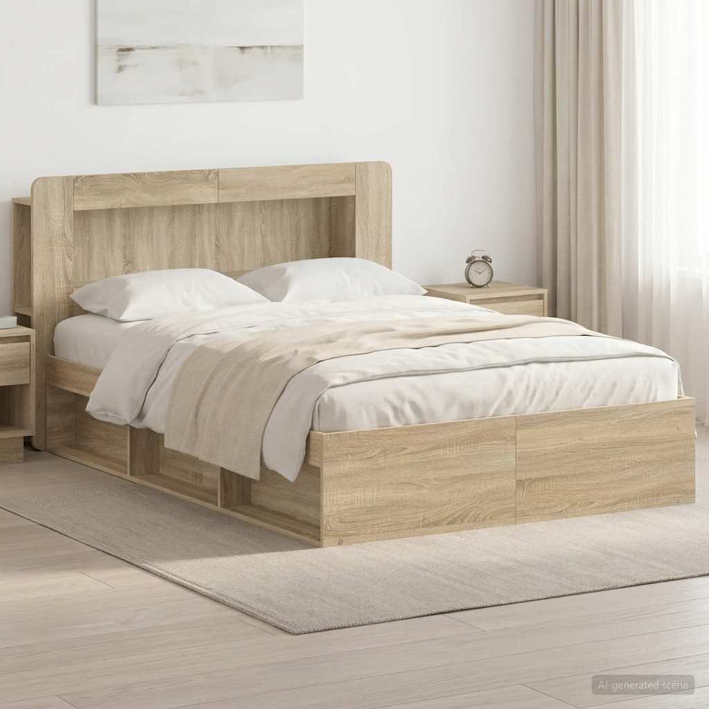 Σκελετός κρεβατιού με αποθήκευση Sonoma Δρυς 160 x 200 cm - Pakobazaar