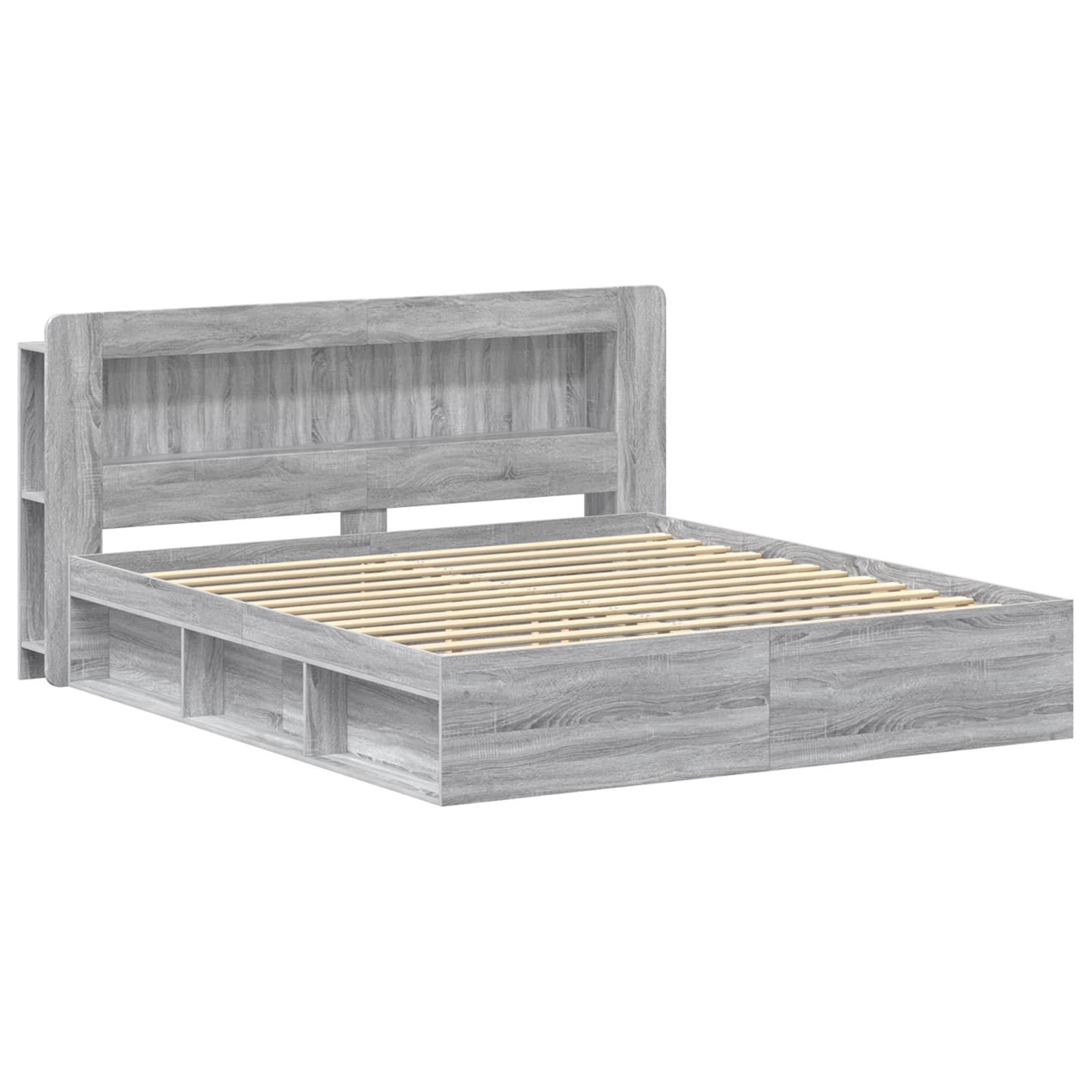 Σκελετός κρεβατιού με αποθήκευση Γκρι Sonoma 200 x 200 cm - Pakobazaar
