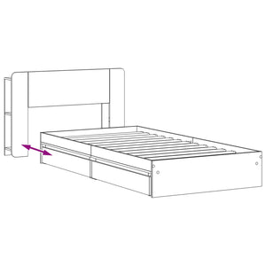 Σκελετός κρεβατιού με αποθήκευση Γκρι Sonoma 100 x 200 cm - Pakobazaar
