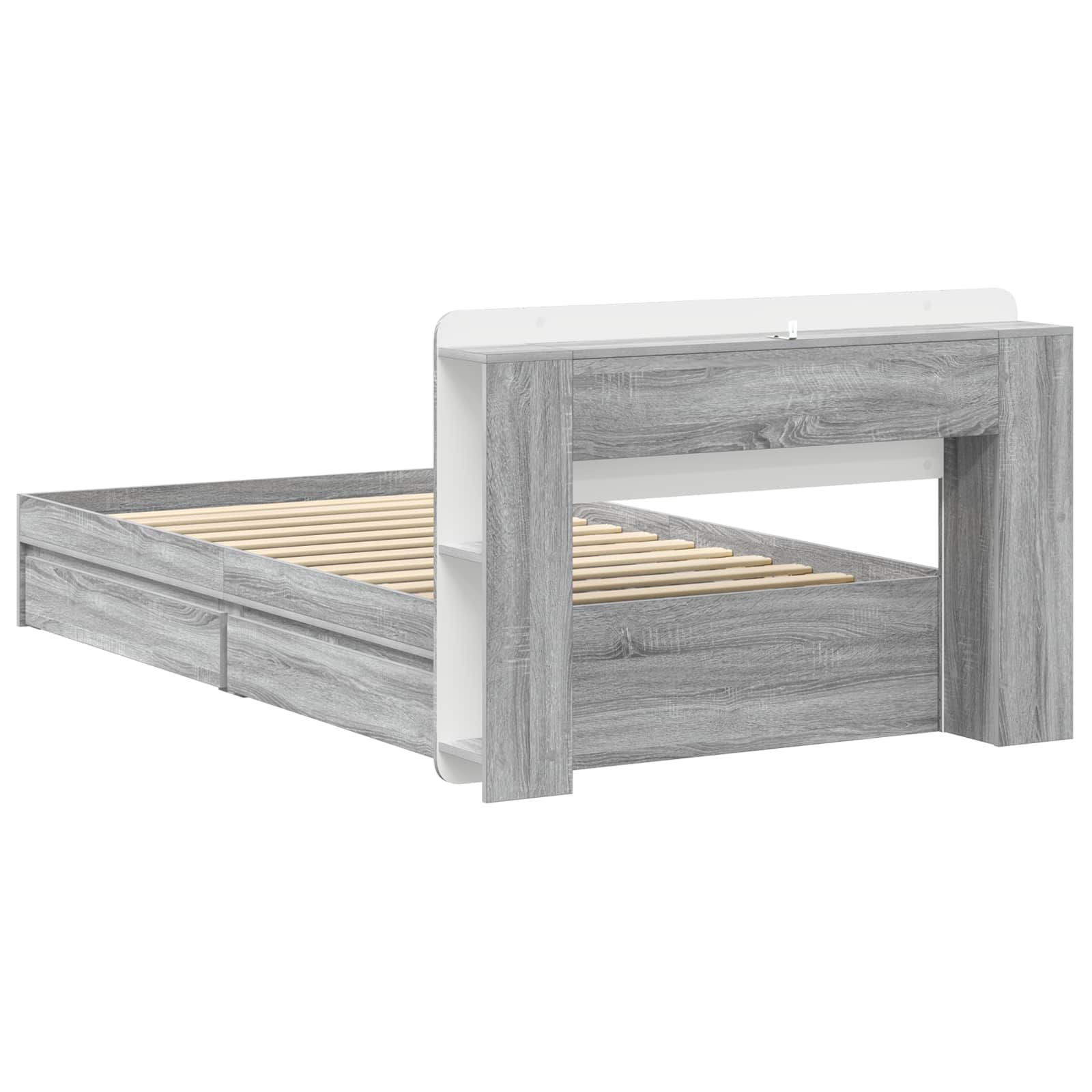 Σκελετός κρεβατιού με αποθήκευση Γκρι Sonoma 90 x 200 cm - Pakobazaar