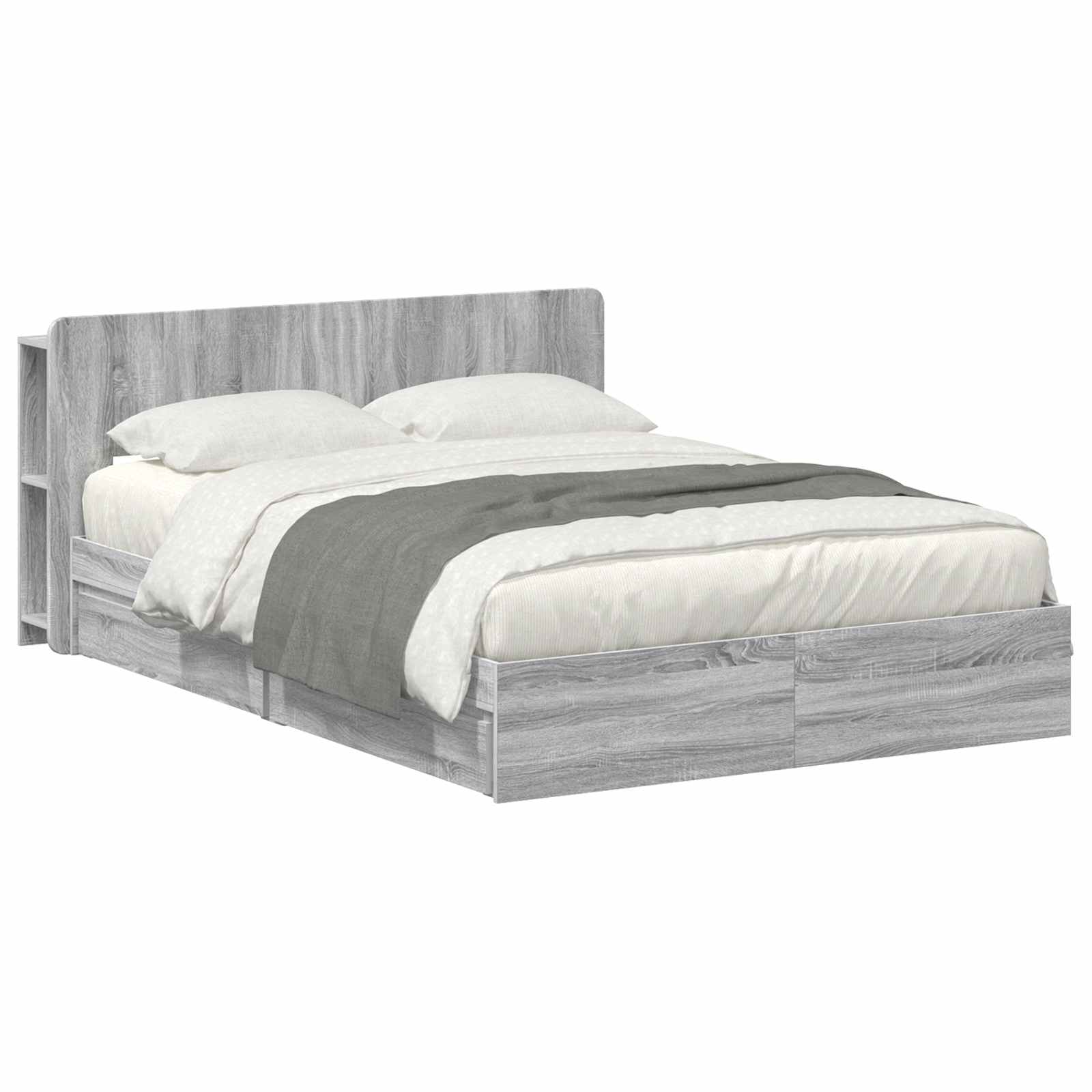Σκελετός κρεβατιού με αποθήκευση Γκρι Sonoma 140 x 200 cm - Pakobazaar
