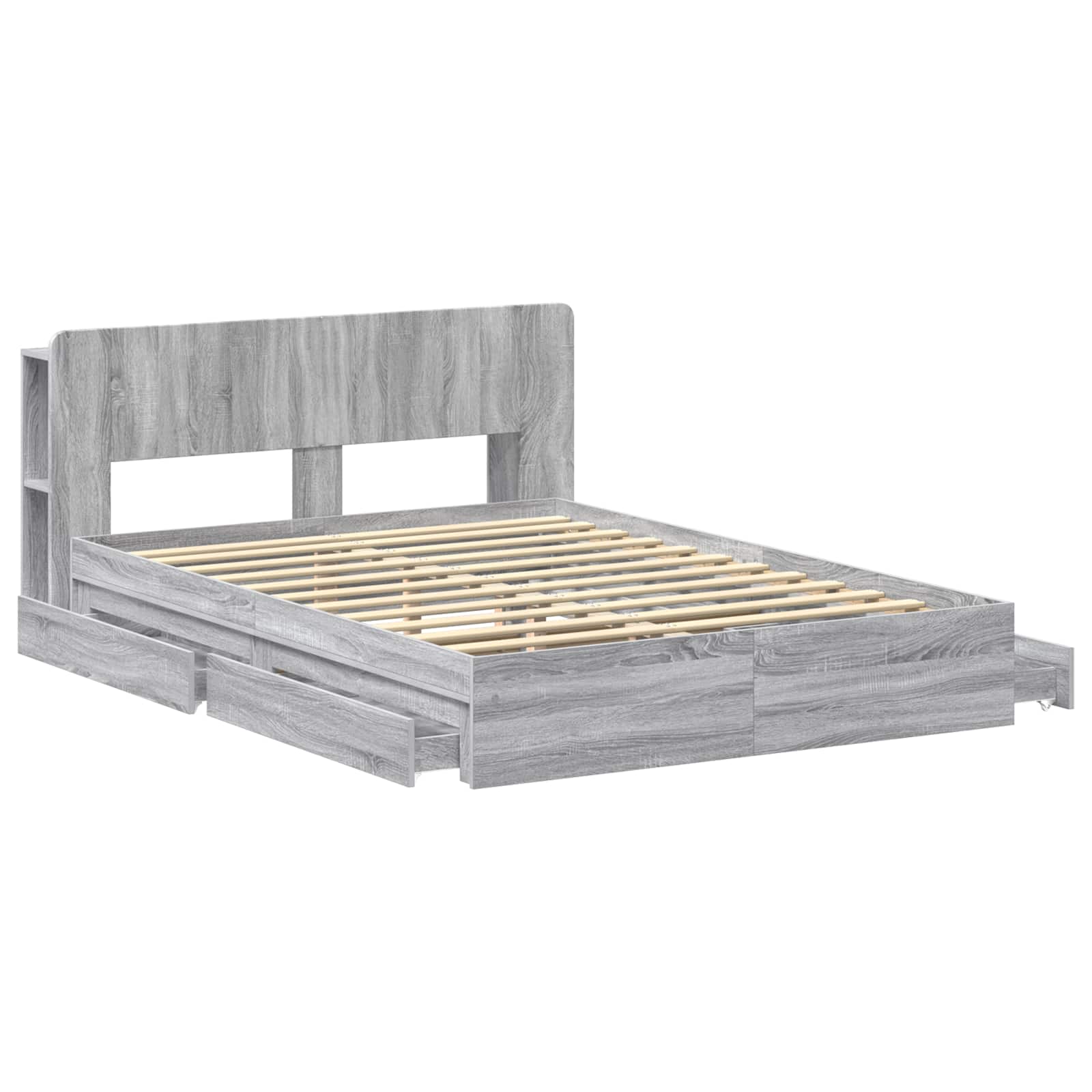 Σκελετός κρεβατιού με αποθήκευση Γκρι Sonoma 140 x 200 cm - Pakobazaar