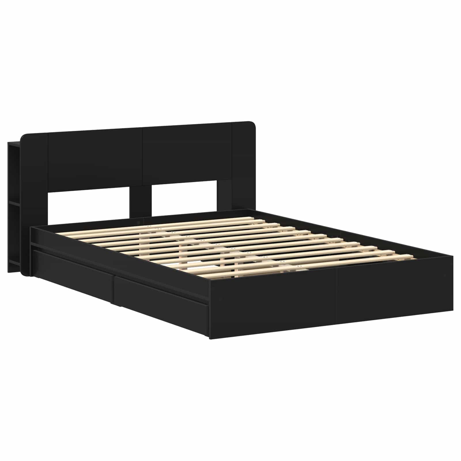 Σκελετός κρεβατιού με αποθήκευση με συρτάρι Μαύρο 135 x 190 cm - Pakobazaar