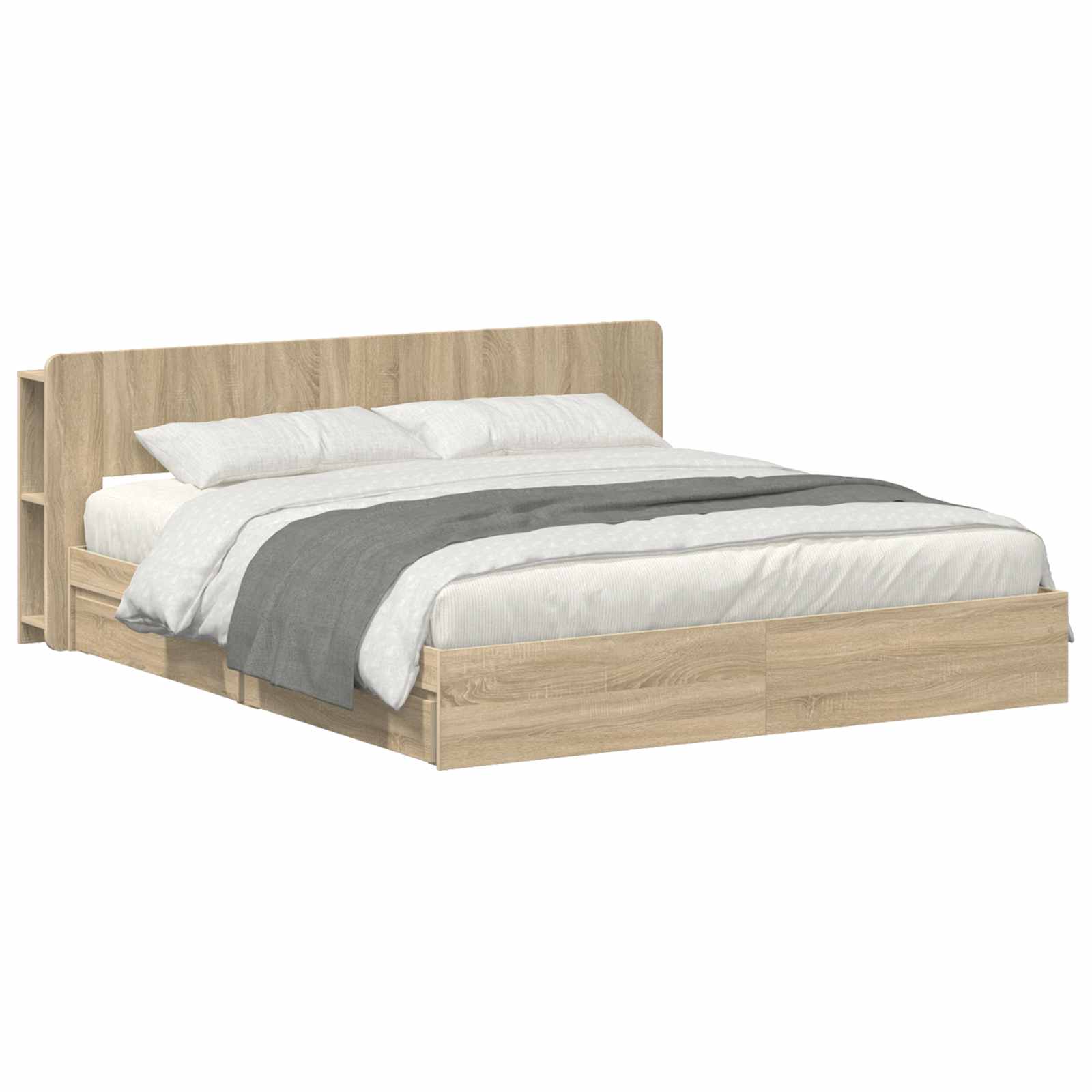 Σκελετός κρεβατιού με αποθήκευση Sonoma Δρυς 180 x 200 cm - Pakobazaar