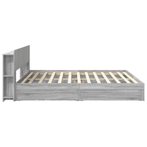 Σκελετός κρεβατιού με αποθήκευση Γκρι Sonoma 200 x 200 cm - Pakobazaar