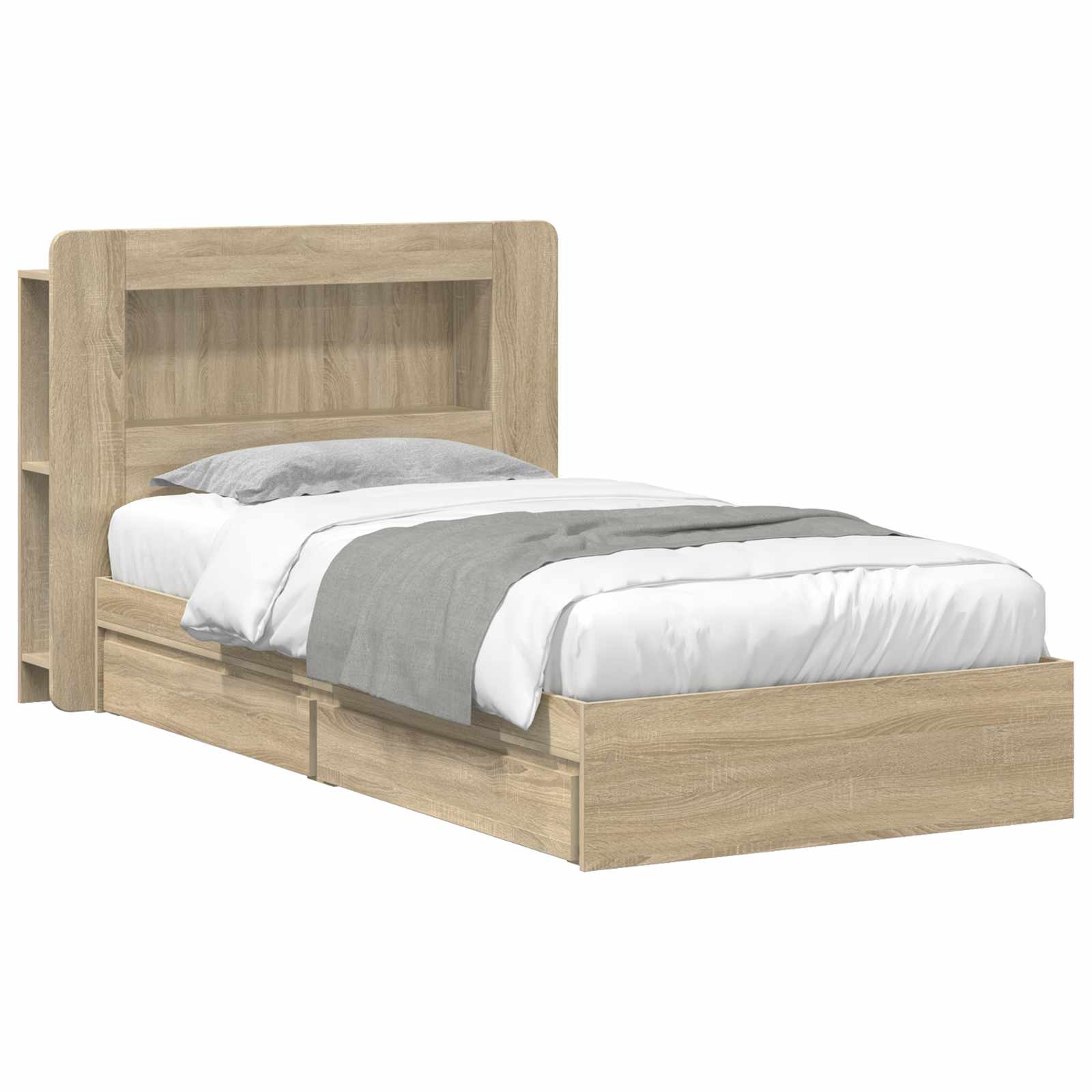Σκελετός κρεβατιού με αποθήκευση Sonoma Δρυς 75 x 190 cm - Pakobazaar