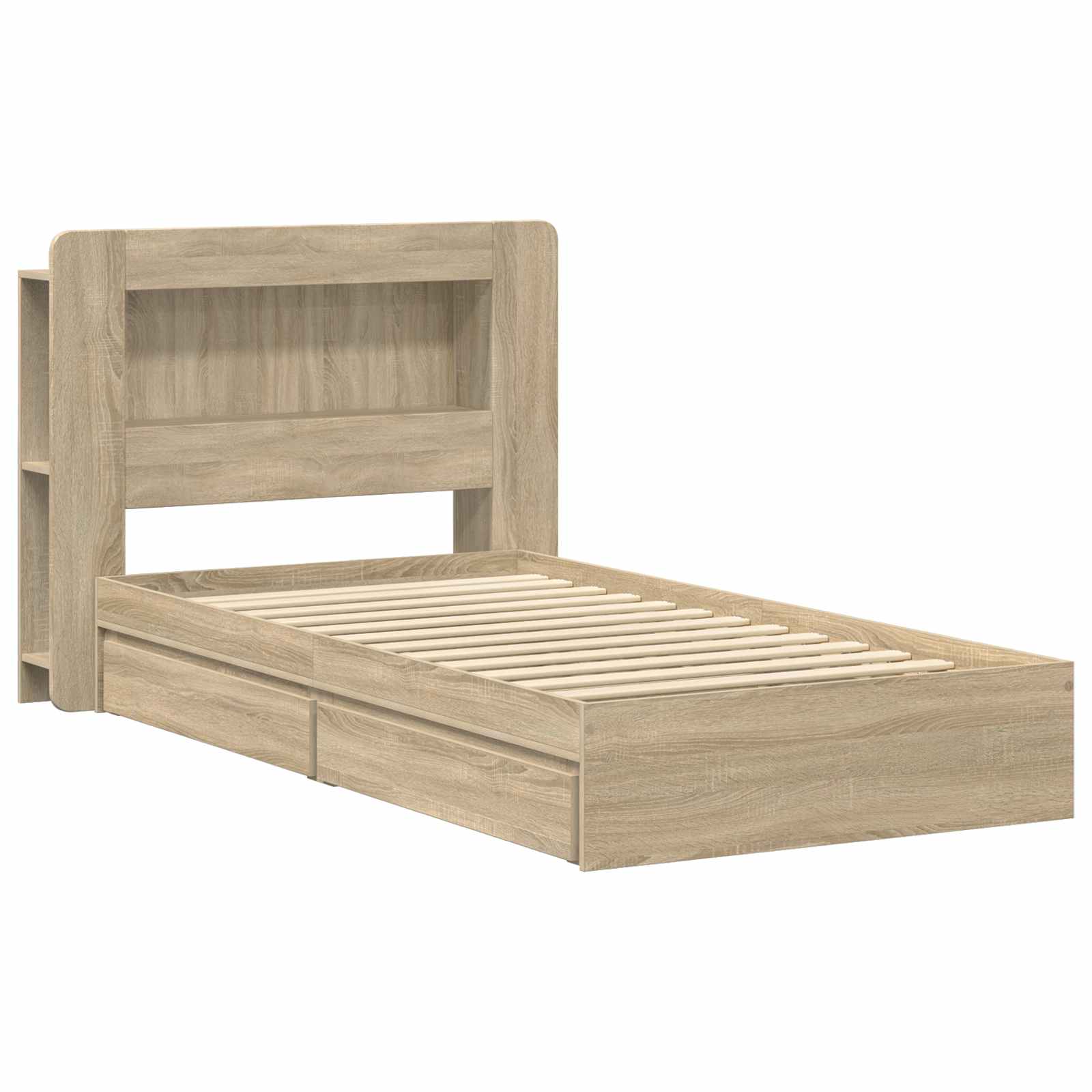 Σκελετός κρεβατιού με αποθήκευση Sonoma Δρυς 75 x 190 cm - Pakobazaar