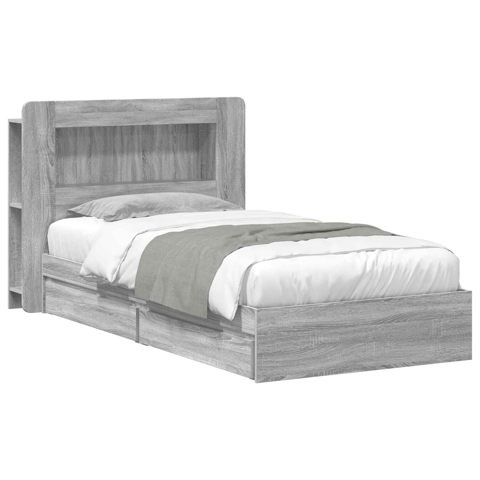 Σκελετός κρεβατιού με αποθήκευση Γκρι Sonoma 90 x 190 cm - Pakobazaar