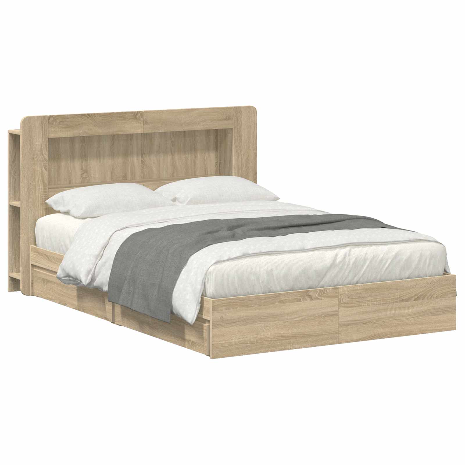 Σκελετός κρεβατιού με αποθήκευση Sonoma Δρυς 140 x 200 cm - Pakobazaar