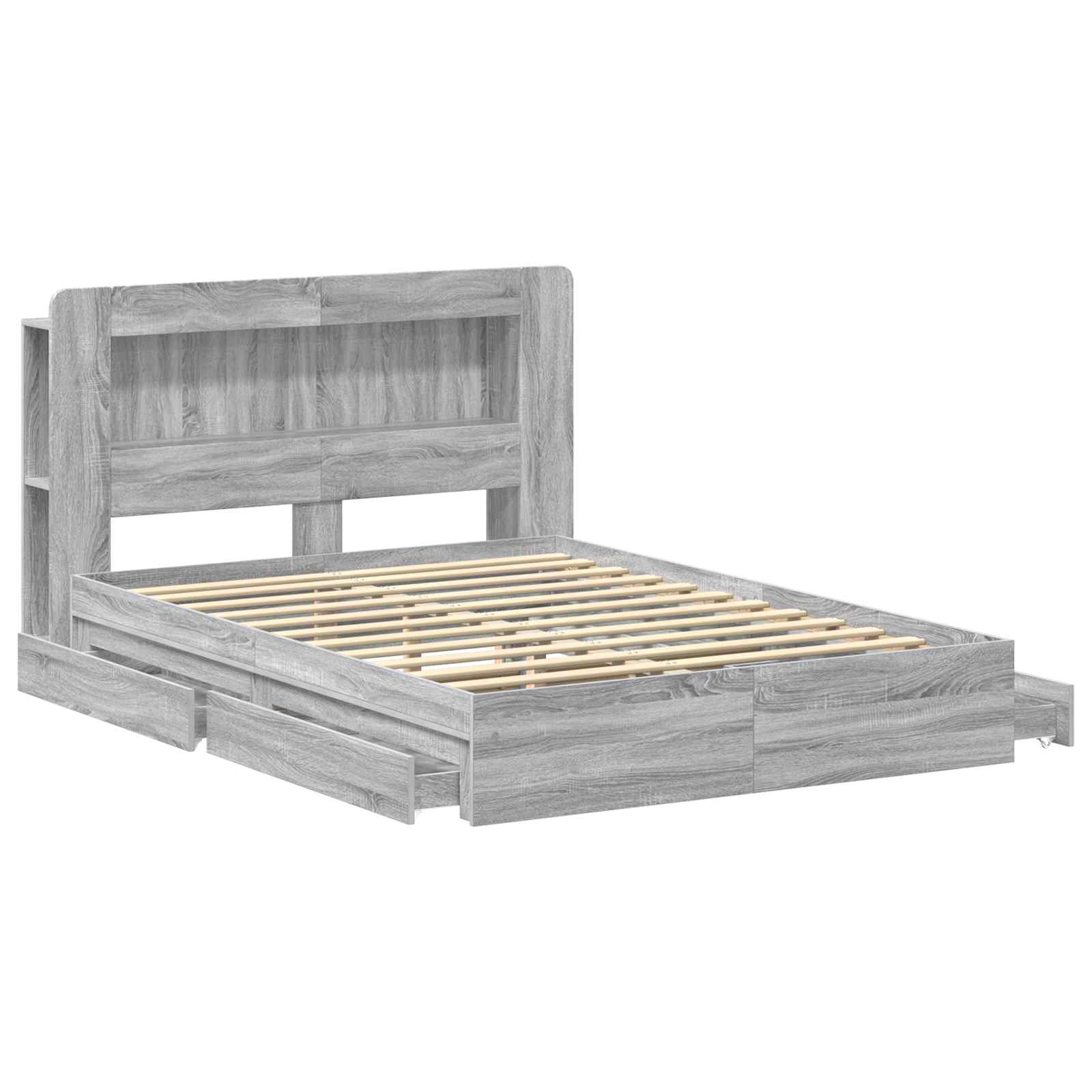 Σκελετός κρεβατιού με αποθήκευση Γκρι Sonoma 160 x 200 cm - Pakobazaar