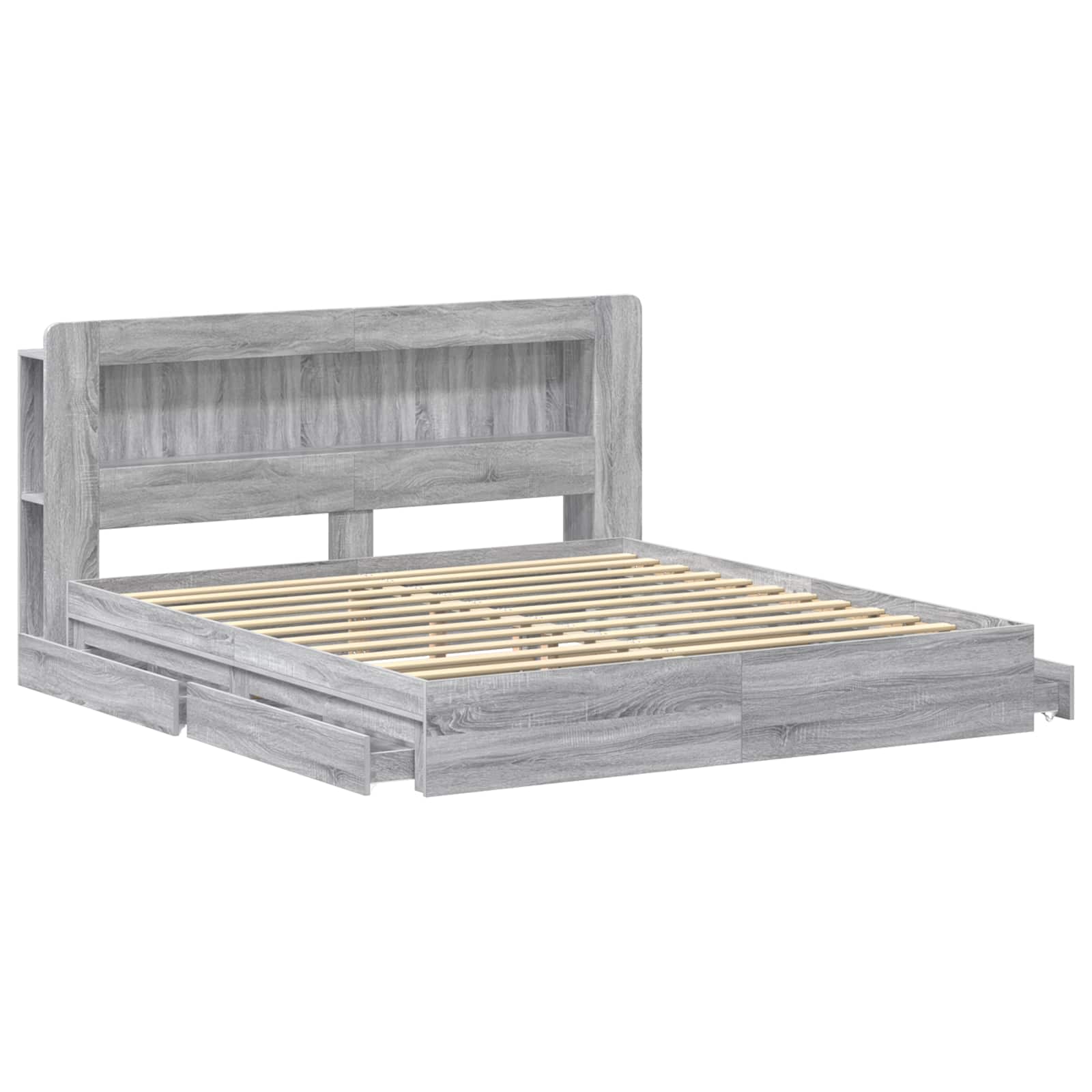 Σκελετός κρεβατιού με αποθήκευση Γκρι Sonoma 180 x 200 cm - Pakobazaar