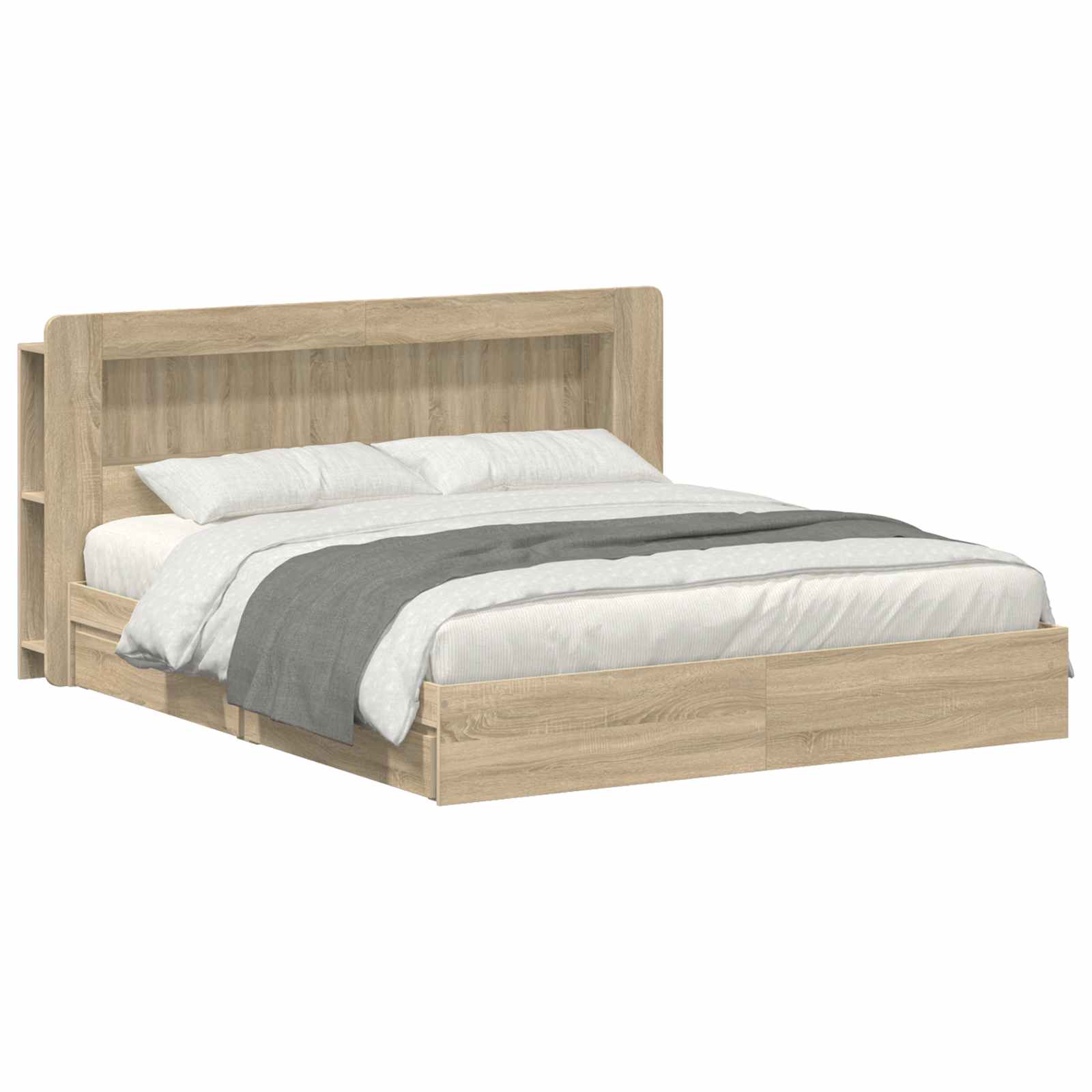 Σκελετός κρεβατιού με αποθήκευση Sonoma Δρυς 180 x 200 cm - Pakobazaar