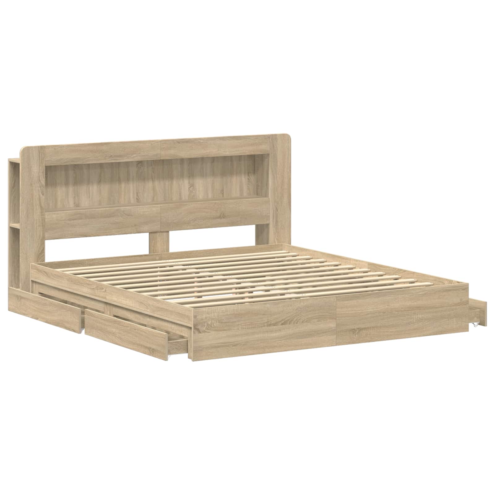 Σκελετός κρεβατιού με αποθήκευση Sonoma Δρυς 180 x 200 cm - Pakobazaar
