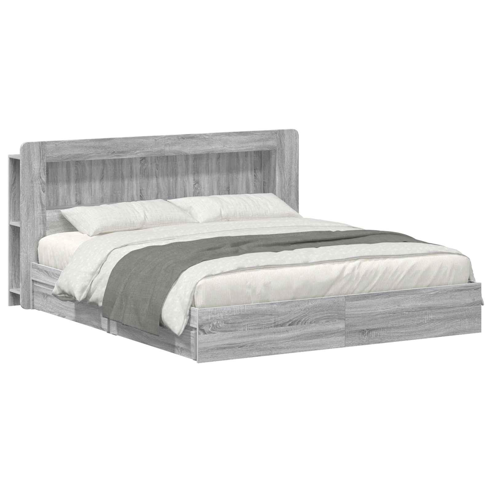 Σκελετός κρεβατιού με αποθήκευση Γκρι Sonoma 200 x 200 cm - Pakobazaar
