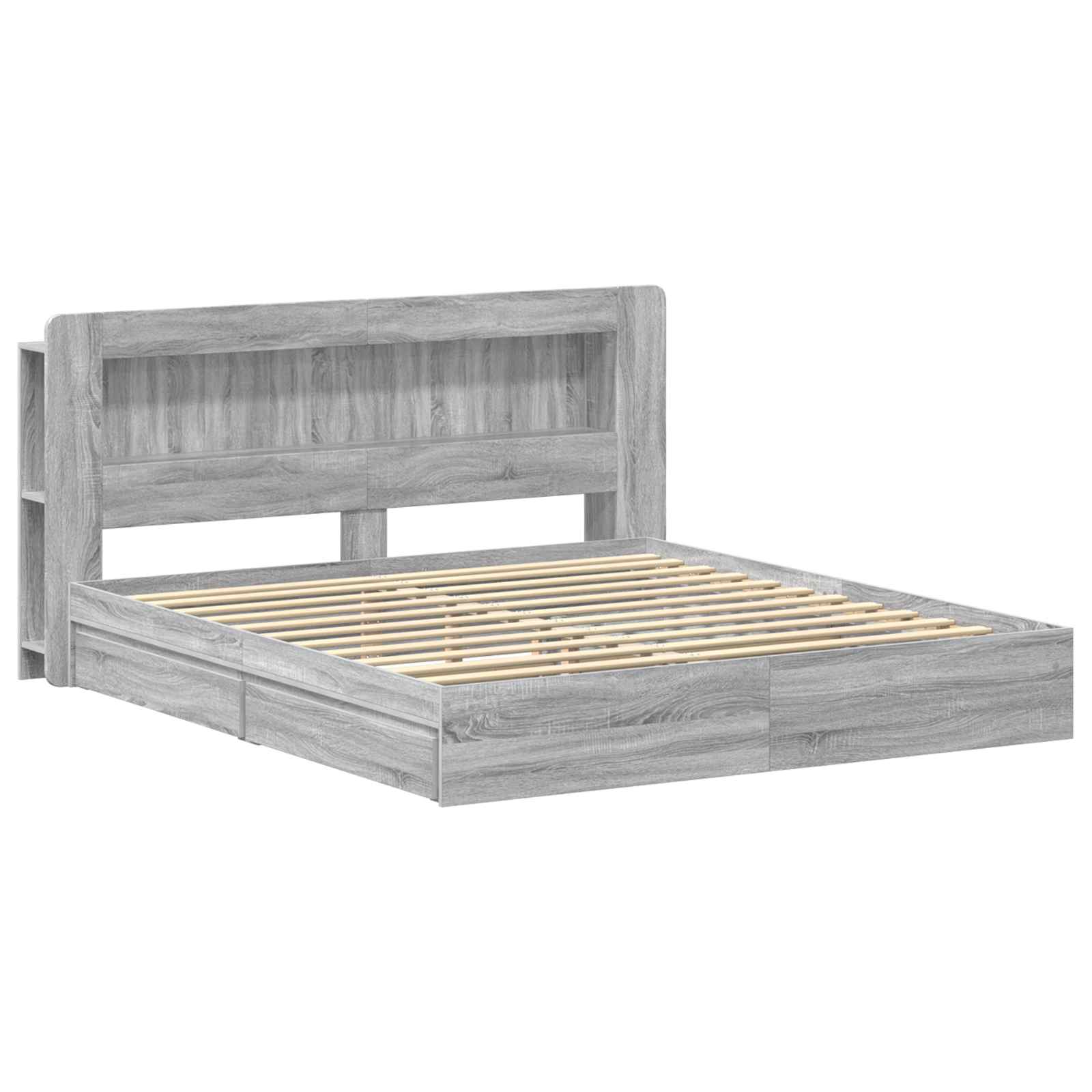 Σκελετός κρεβατιού με αποθήκευση Γκρι Sonoma 200 x 200 cm - Pakobazaar