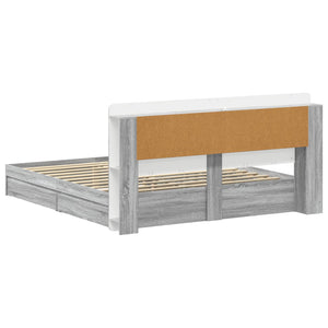 Σκελετός κρεβατιού με αποθήκευση Γκρι Sonoma 200 x 200 cm - Pakobazaar