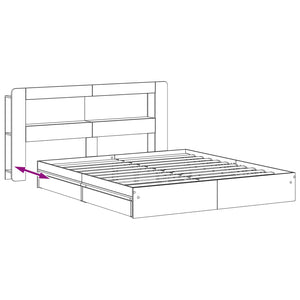 Σκελετός κρεβατιού με αποθήκευση Γκρι Sonoma 200 x 200 cm - Pakobazaar