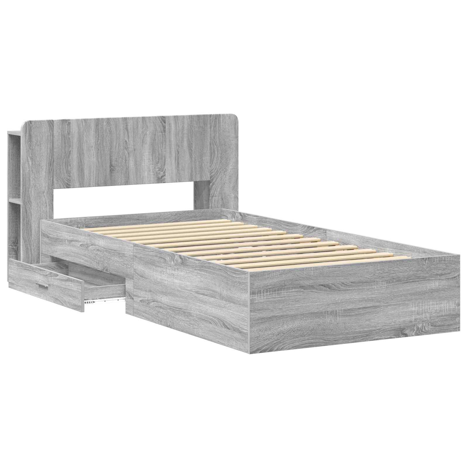 Σκελετός κρεβατιού με αποθήκευση Γκρι Sonoma 100 x 200 cm - Pakobazaar