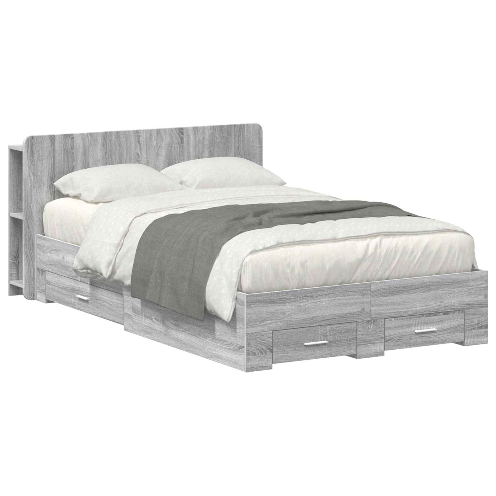 Σκελετός κρεβατιού με αποθήκευση Γκρι Sonoma 120 x 190 cm - Pakobazaar
