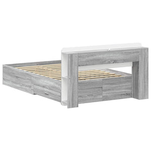 Σκελετός κρεβατιού με αποθήκευση Γκρι Sonoma 120 x 190 cm - Pakobazaar