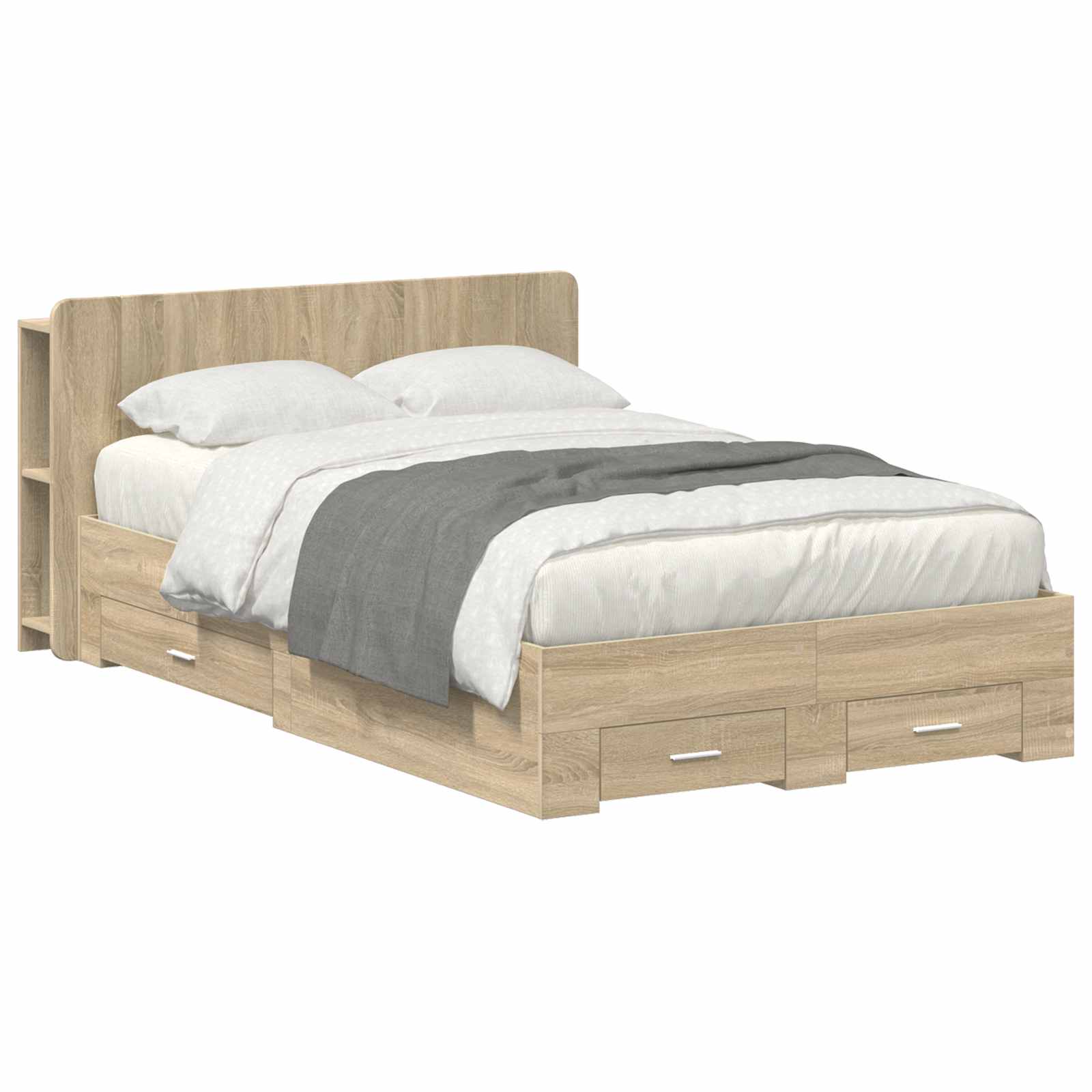 Σκελετός κρεβατιού με αποθήκευση Sonoma Δρυς 120 x 190 cm - Pakobazaar