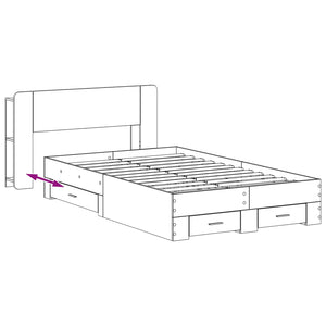 Σκελετός κρεβατιού με αποθήκευση Sonoma Δρυς 120 x 190 cm - Pakobazaar