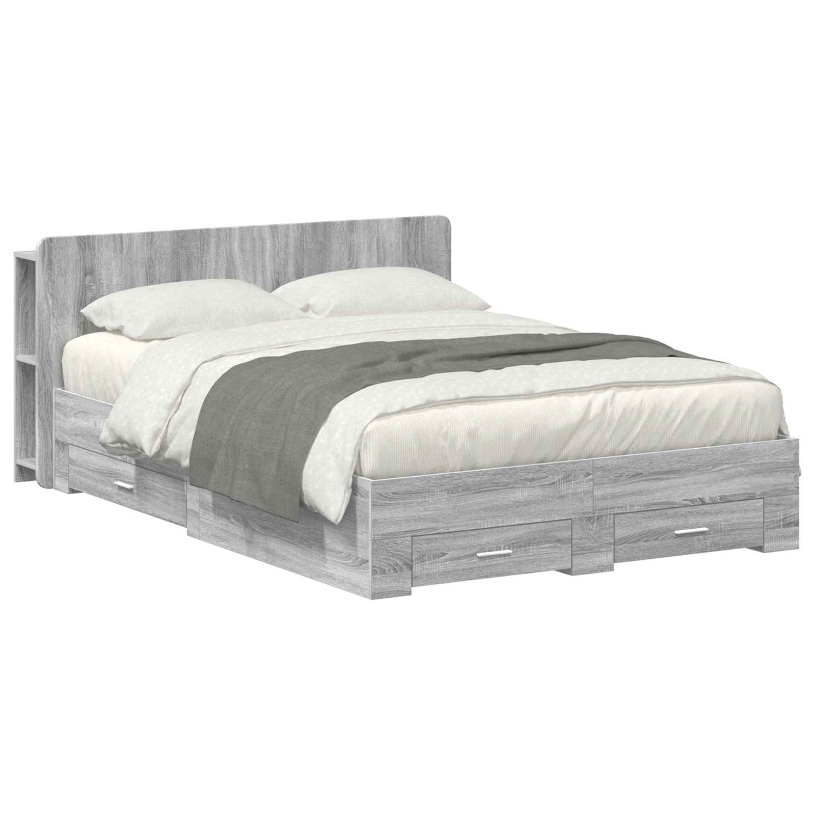 Σκελετός κρεβατιού με αποθήκευση Γκρι Sonoma 135 x 190 cm - Pakobazaar