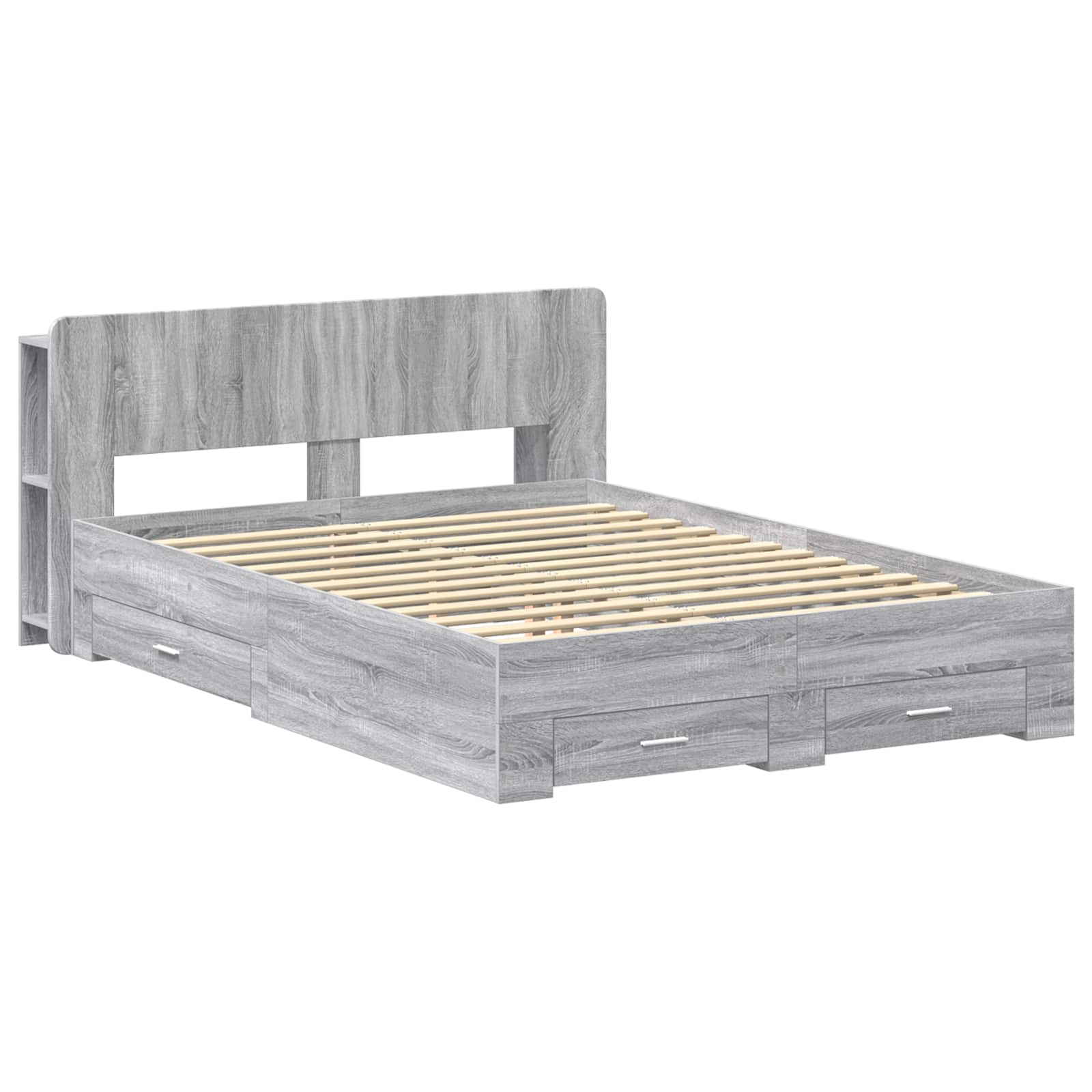 Σκελετός κρεβατιού με αποθήκευση Γκρι Sonoma 135 x 190 cm - Pakobazaar