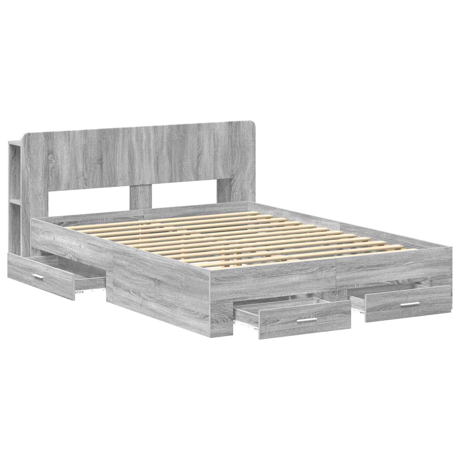 Σκελετός κρεβατιού με αποθήκευση Γκρι Sonoma 135 x 190 cm - Pakobazaar