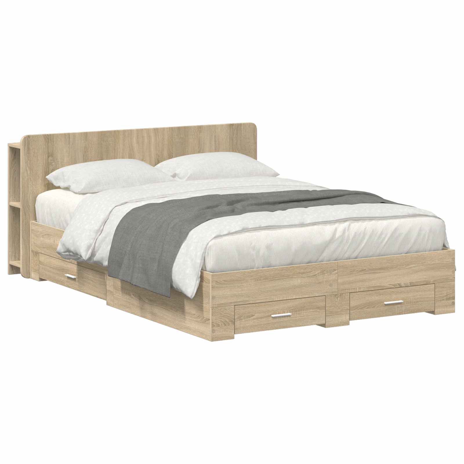 Σκελετός κρεβατιού με αποθήκευση Sonoma Δρυς 150 x 200 cm - Pakobazaar