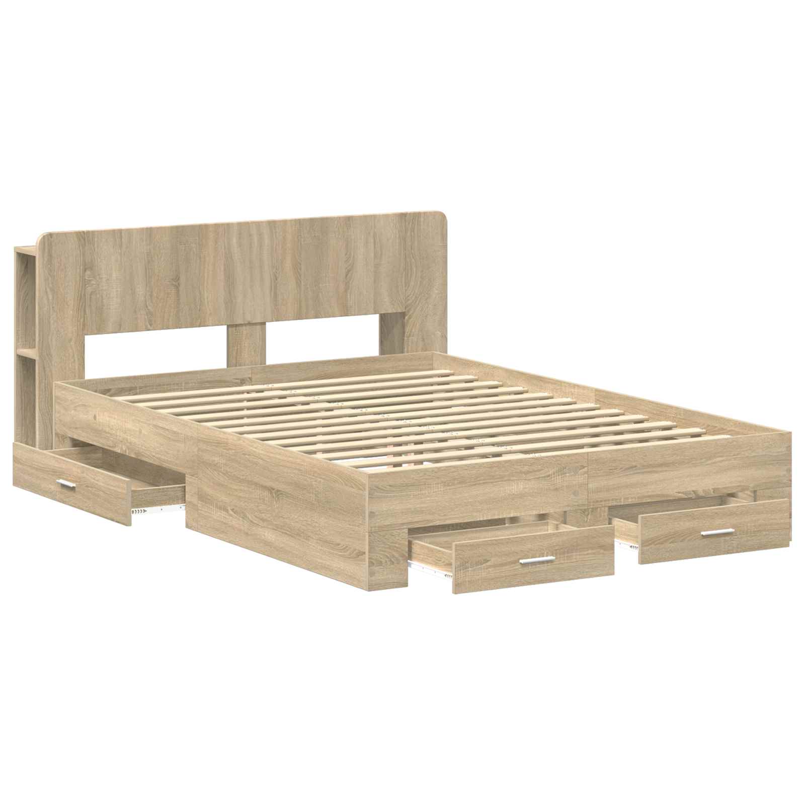 Σκελετός κρεβατιού με αποθήκευση Sonoma Δρυς 150 x 200 cm - Pakobazaar