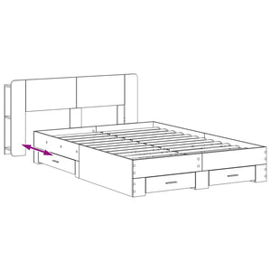 Σκελετός κρεβατιού με αποθήκευση Sonoma Δρυς 150 x 200 cm - Pakobazaar