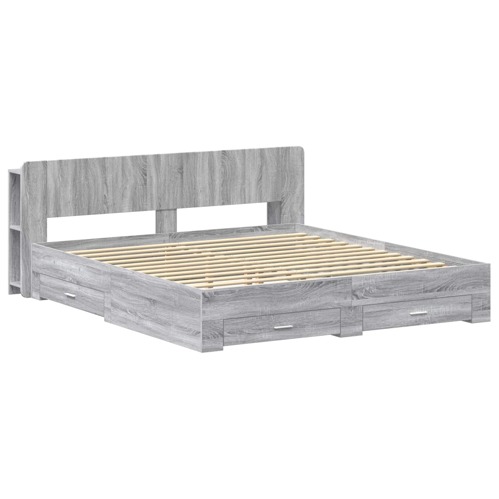Σκελετός κρεβατιού με αποθήκευση Γκρι Sonoma 200 x 200 cm - Pakobazaar