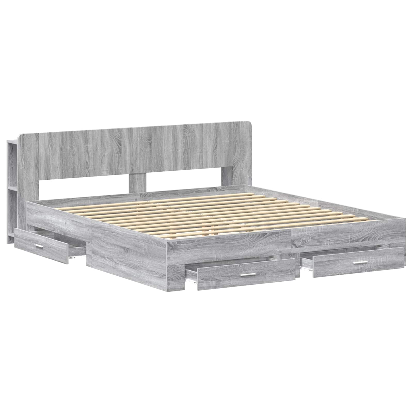 Σκελετός κρεβατιού με αποθήκευση Γκρι Sonoma 200 x 200 cm - Pakobazaar