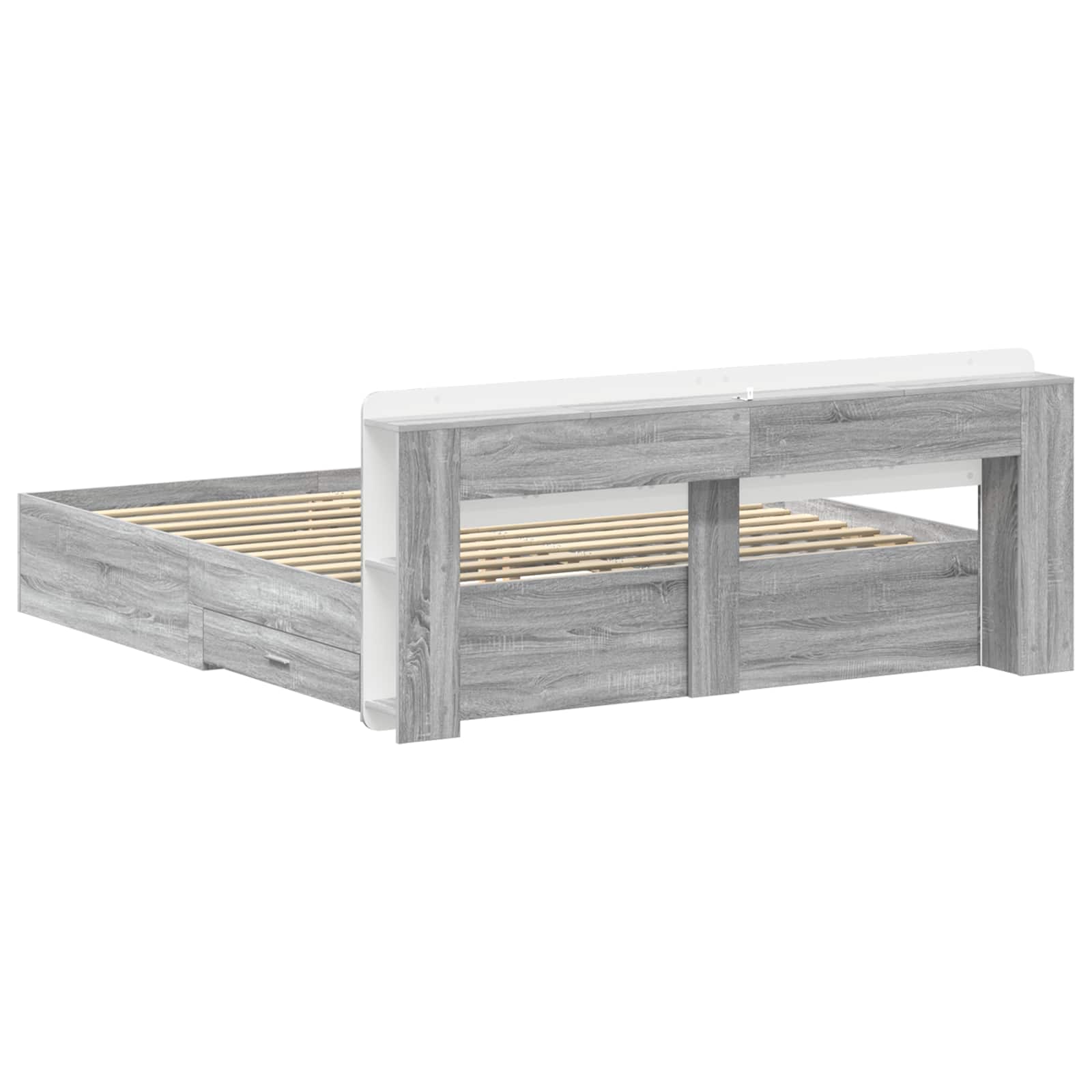 Σκελετός κρεβατιού με αποθήκευση Γκρι Sonoma 200 x 200 cm - Pakobazaar