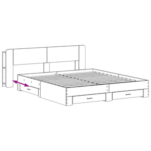 Σκελετός κρεβατιού με αποθήκευση Γκρι Sonoma 200 x 200 cm - Pakobazaar