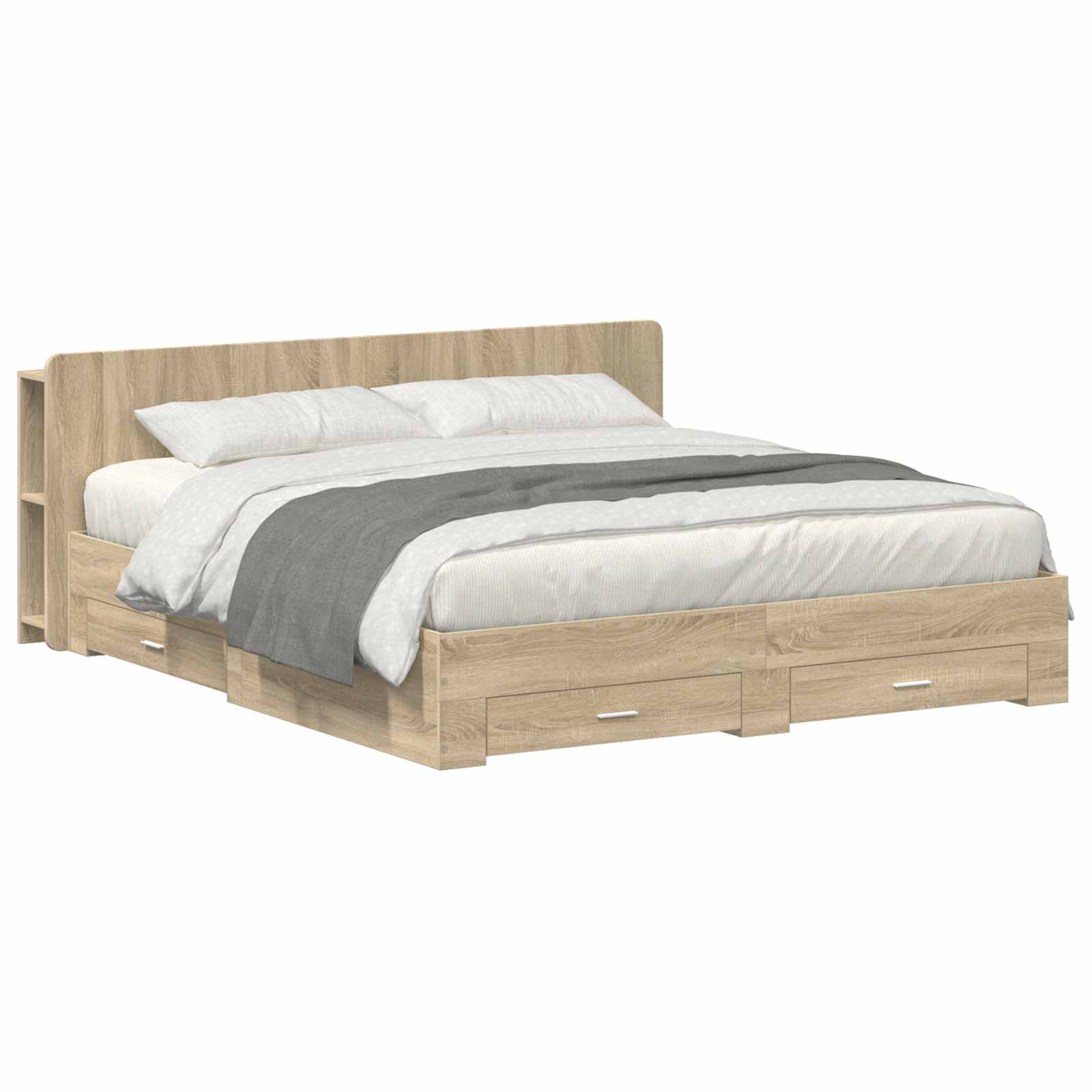 Σκελετός κρεβατιού με αποθήκευση Sonoma Δρυς 180 x 200 cm - Pakobazaar