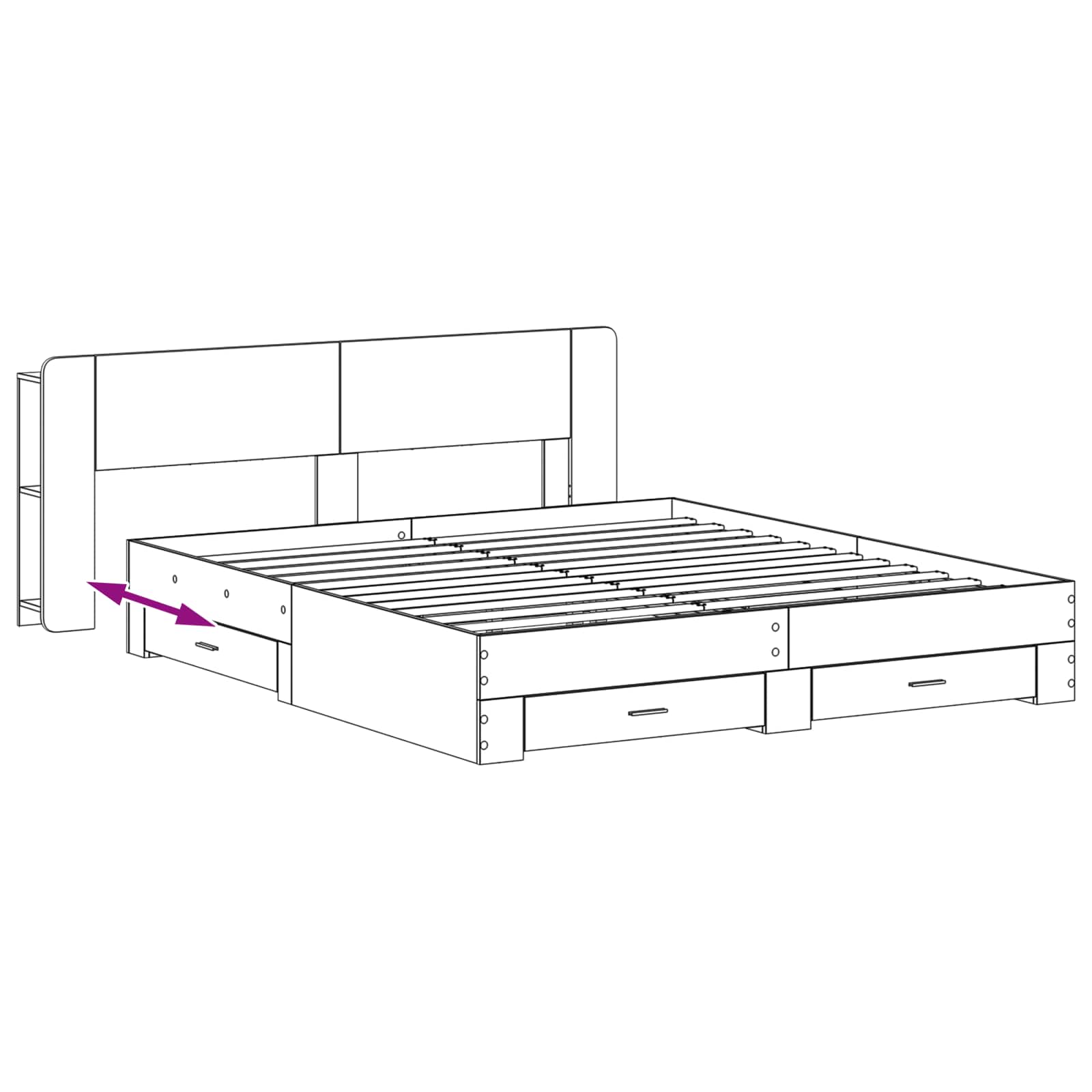 Σκελετός κρεβατιού με αποθήκευση Sonoma Δρυς 180 x 200 cm - Pakobazaar