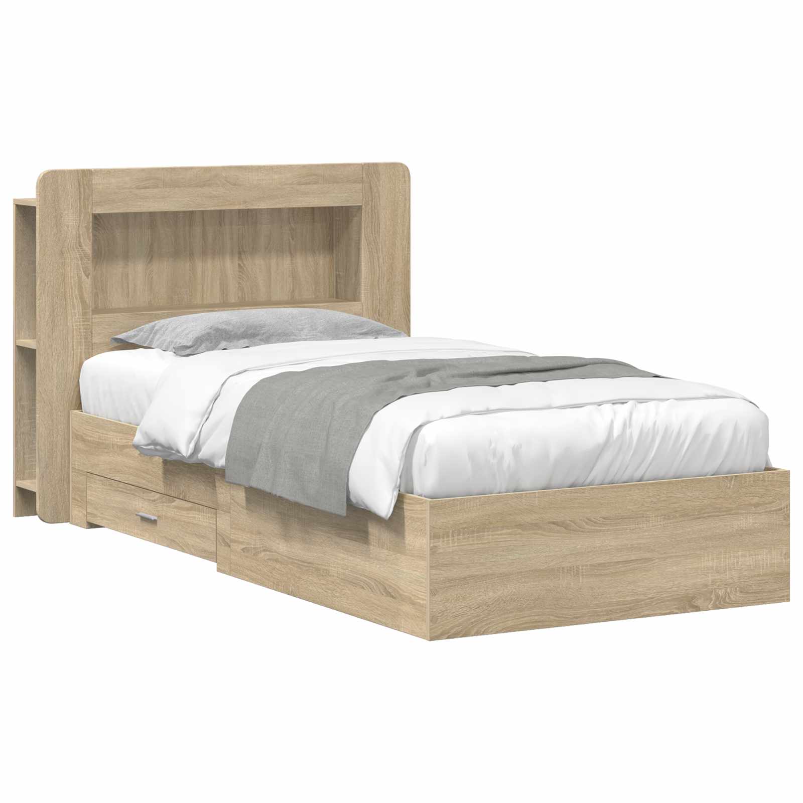 Σκελετός κρεβατιού με αποθήκευση Sonoma Δρυς 75 x 190 cm - Pakobazaar